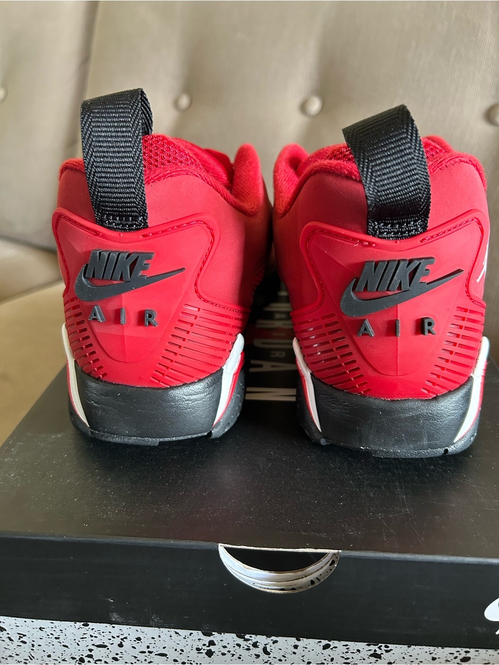 Jordan Men's Red and Black Low-Top Sneakers - Picture 4 of 8